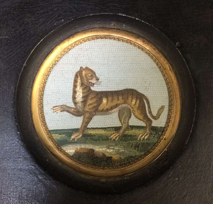 A Micromosaic 'Tiger' Plaque